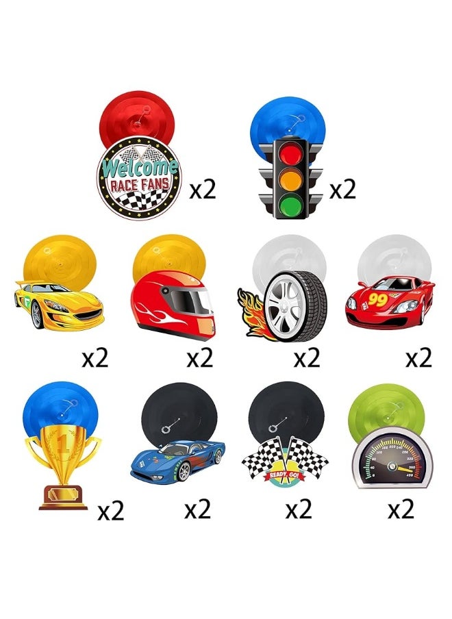 Containlol - 30 Pieces Race Car Party Hanging Swirls Decorations, Checkered Flags Racing Birthday Party Foil Ceiling Decor for Kids Boys Men Race Fans Birthday Party Baby Shower Supplies - Image 1