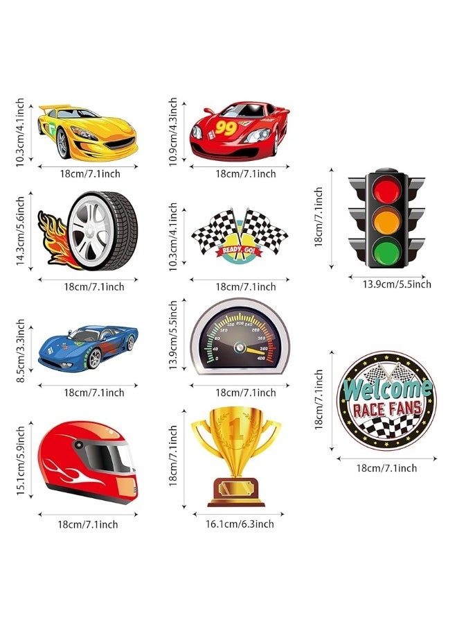 Containlol - 30 Pieces Race Car Party Hanging Swirls Decorations, Checkered Flags Racing Birthday Party Foil Ceiling Decor for Kids Boys Men Race Fans Birthday Party Baby Shower Supplies - Image 1