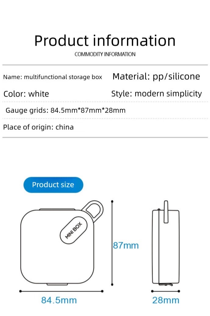 Simple mini portable compartment storage box for pills, candies, health products, sponge earplugs, small accessories, travel storage box - Image 4