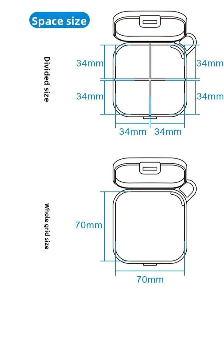Simple mini portable compartment storage box for pills, candies, health products, sponge earplugs, small accessories, travel storage box - Image 5