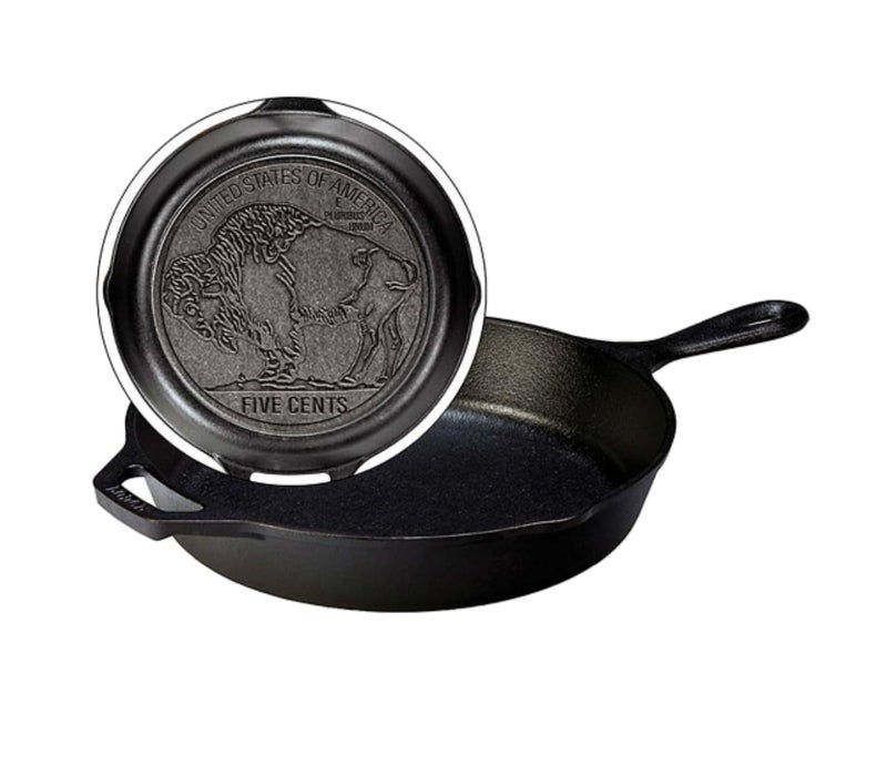 Lodge Cast Iron Buffalo Nickel Skillet, 10.25 Inch - Image 1