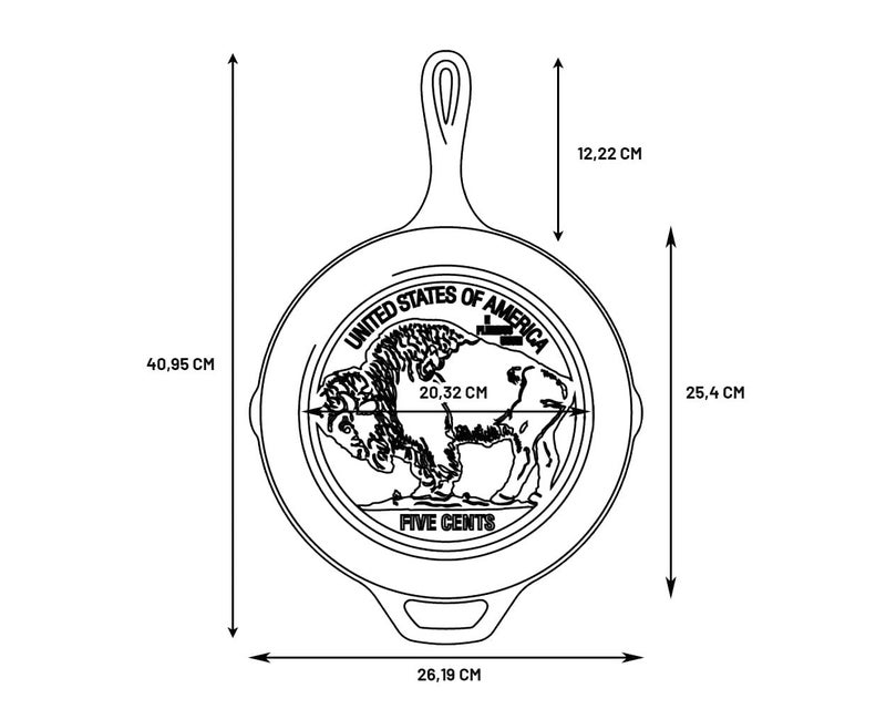 Lodge Cast Iron Buffalo Nickel Skillet, 10.25 Inch - Image 3