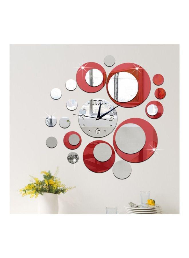 3D Decorative Mirror Wall Sticker Silver/Red 45x50centimeter - Image 5