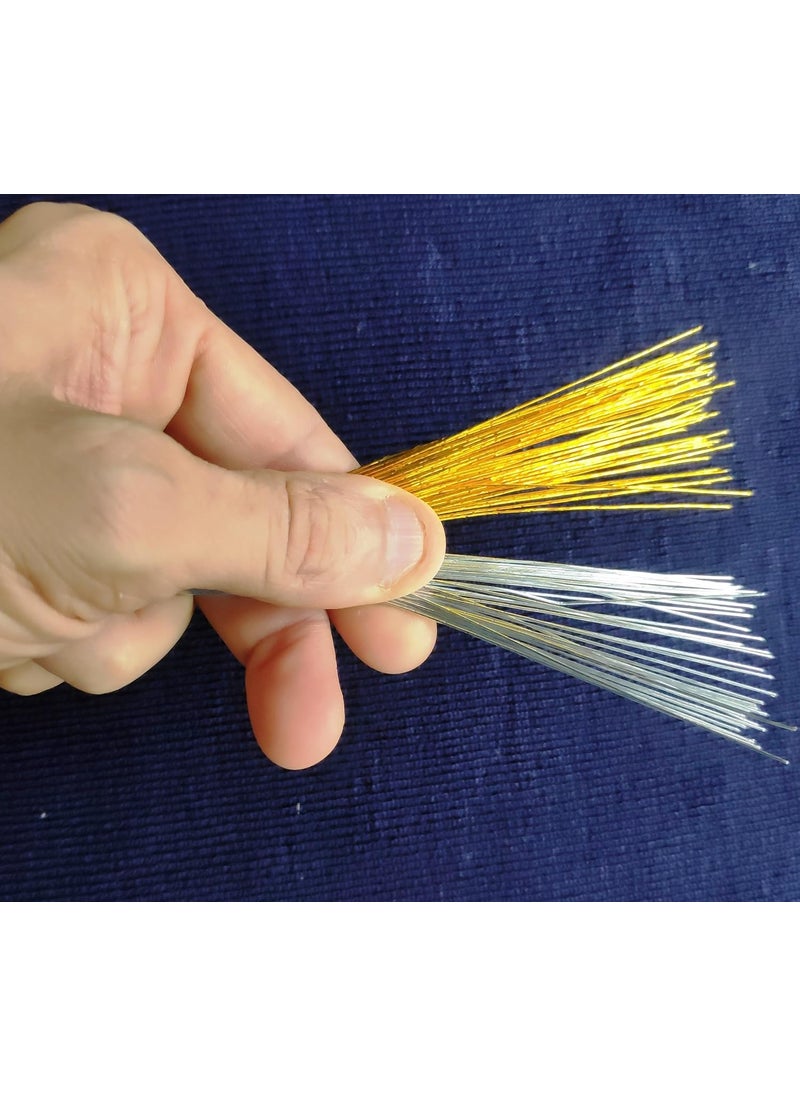 Generic GetSetGo 100pcs Gold Silver Flexible Metal WireCraft Wire Easy to cut for Flower Making Jewelry Making Arts Crafts 25 inch appox length 100  - Image 2