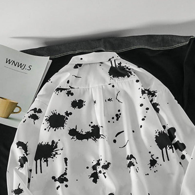 Men'S Trendy Bf Shirt Long Sleeve Loose Summer Stylish Hong Kong Style Shirt Sun Protection Korean Version Trendy Ice Silk - Image 3