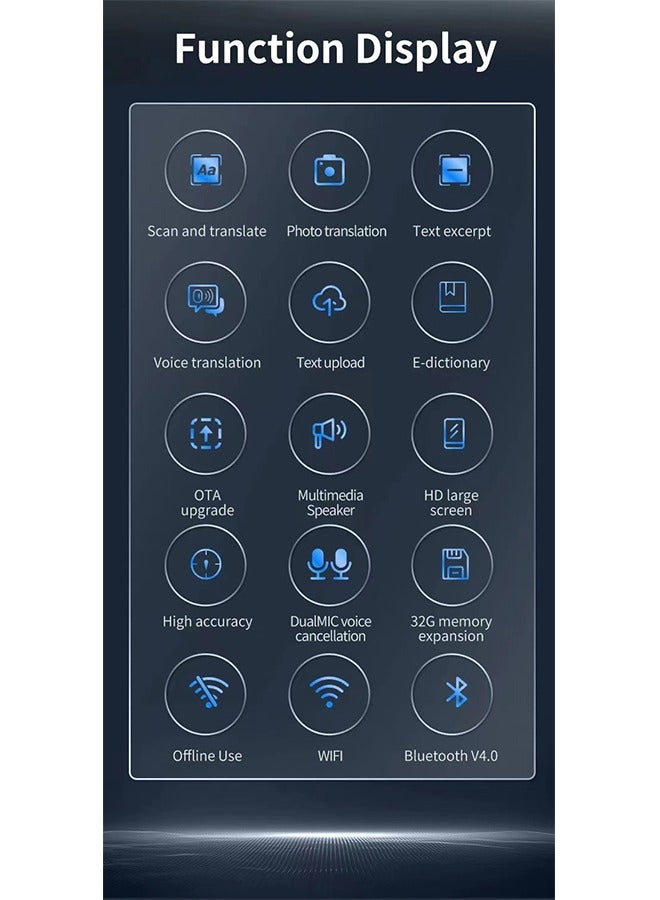 Scanning Translation Pen, OCR Digital Pen Scanner, 112 Languages Translation Device Dyslexia Reading Tool, for Meetings Learning Travelling, Book Reader, Dictionary Pen, Exam Reader Pen - Image 2