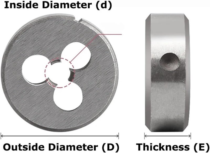 Threading Taps, Thread die, HSS Metric Round Dies Cutting Tool Right Hand Alloy Steel M1 M2 .5 M3 M4 M5 M6 M7 M8 M9 M10 M11 M12 M13(M2x0.4) - Image 2