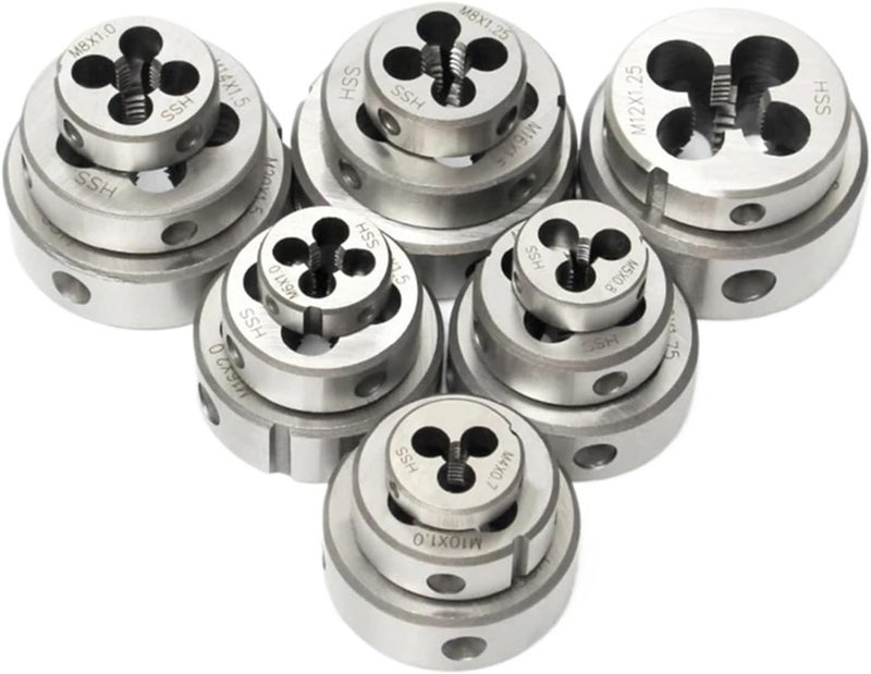 Threading Taps, Thread die, HSS Metric Round Dies Cutting Tool Right Hand Alloy Steel M1 M2 .5 M3 M4 M5 M6 M7 M8 M9 M10 M11 M12 M13(M2x0.4) - Image 1