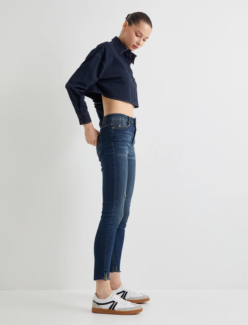 KOTON Koton | Faded Cropped Skinny Fit Jeans