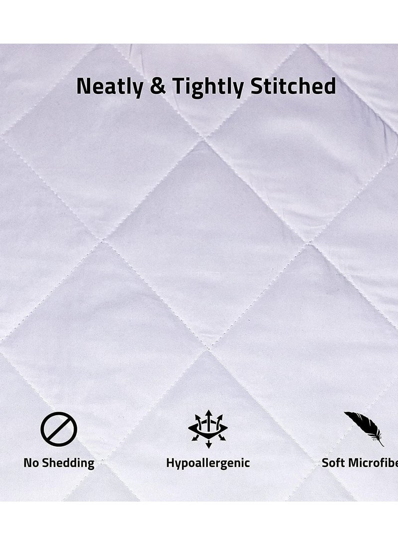 FABTEX FABTEX Pillow Protectors 4 Pieces Pack Quilted Zipped Ultra Luxe Zipped Pillow Protectors Quilted Pillow Protectors Soft & Breathable Microfiber Pillowcase Protectors Hypoallergenic 50 x 75cm White  - Image 2