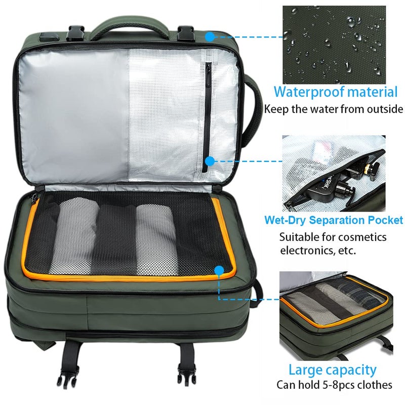 BANGE Expandable Travel Backpack,35LCarry on Backpack for Women Men Airline Approved Gym Backpack Waterproof Business Laptop Daypackâ€¦ - Image 3