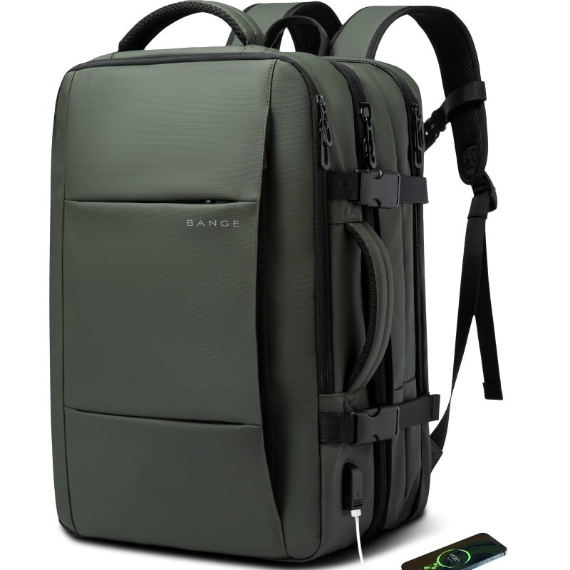 BANGE Expandable Travel Backpack,35LCarry on Backpack for Women Men Airline Approved Gym Backpack Waterproof Business Laptop Daypackâ€¦ - Image 1