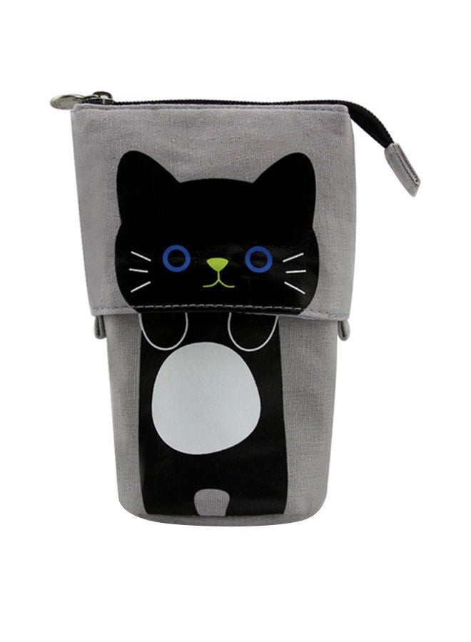 NIBEMINENT Cartoon Multifunction Fabric Pencil Pouch Black