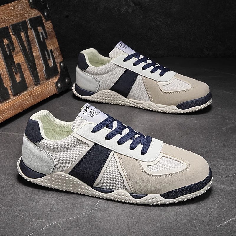 أحذية فورست غامب للرجال عبر الحدود ربيع خفيفة الوزن تنفس رياضية غير قابلة للانزلاق جري تدريب ألماني أحذية لوحية عصرية صغيرة بيضاء رمادية - Image 2