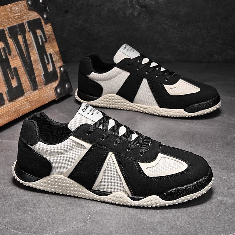 أحذية فورست غامب للرجال عبر الحدود ربيع خفيفة الوزن تنفس رياضية غير قابلة للانزلاق جري تدريب ألماني أحذية لوحية عصرية صغيرة بيضاء رمادية - Image 5