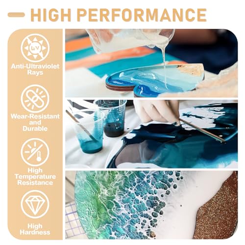 Puduo Epoxy Resin Kit 72OZ，Newly Formulated Crystal Clear Epoxy Resin，Strong, Bubble-Free, Anti-Yellowing Art Resin That，Suitable for Casting, DIY, Molds, Jewelry, Easy to Mix 1:1 Ratio - Image 3