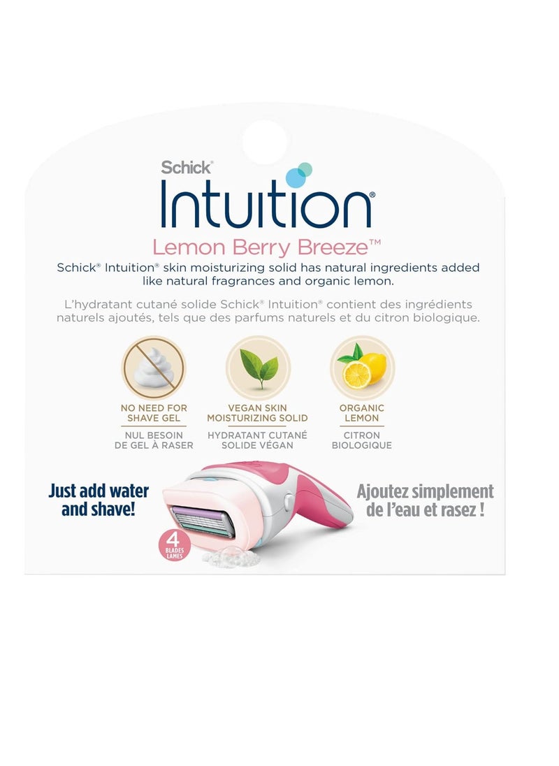 Intuition Schick Intuition Refill, Lemon Berry Breeze Razors for Women | Intuition Razor Blades Refill with Organic Lemon, 6 Count Razor Refills  - Image 5