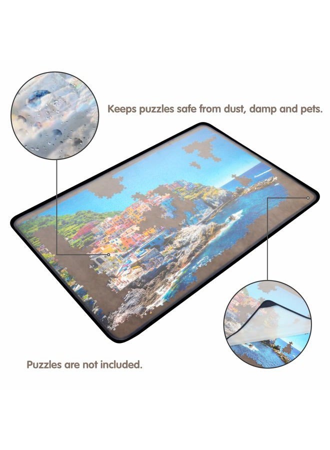 Tektalk Jigsaw Puzzle Board Portable Puzzle Mat with Puzzle Dustproof Cover for Puzzle Storage Puzzle Saver, Non-Slip Surface, Up to 1000 Pieces (Gray) - Image 2