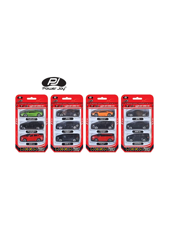 Power Joy Power Joy Vroom Vroom Diecast Unif Licensed 3 Pieces, Assorted (Style & Color May Vary)  - Image 1