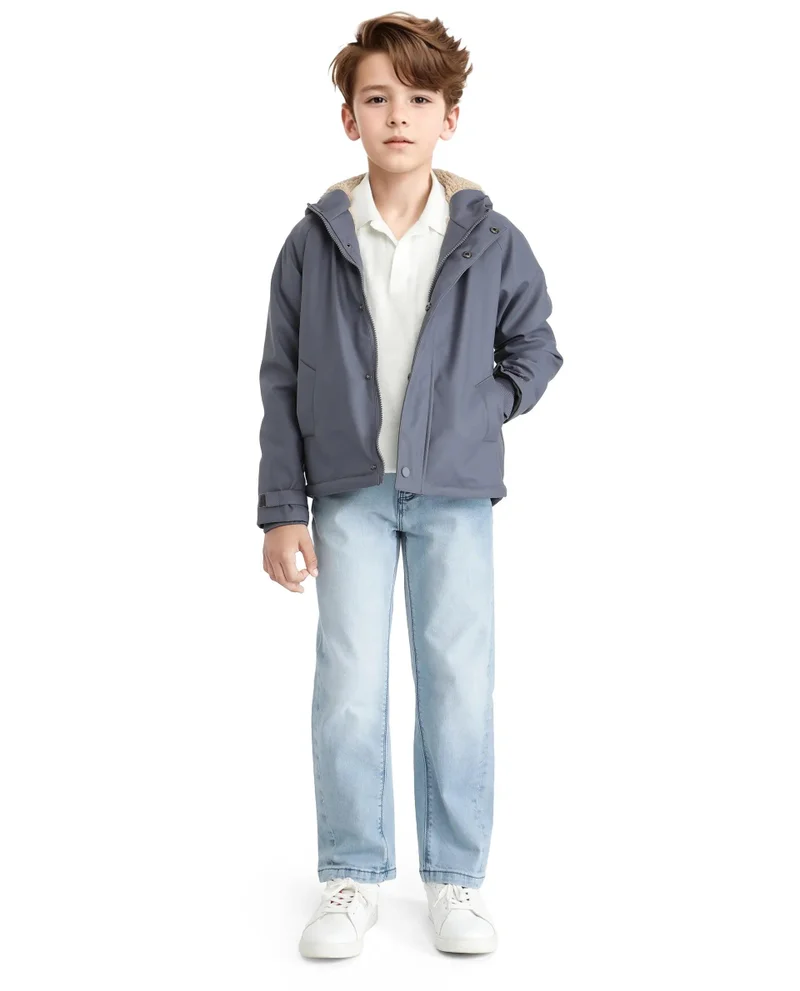 Rare Ones Rare Ones Kids Wrick Navy Polyester Full Sleeve Solid Jacket