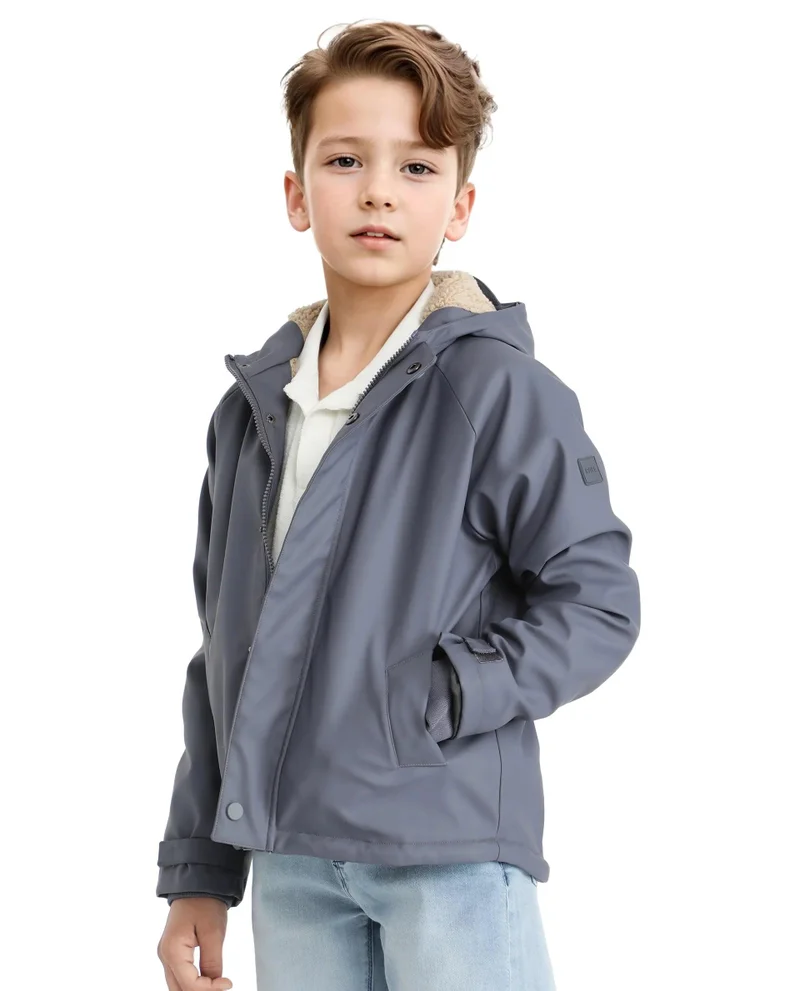 Rare Ones Rare Ones Kids Wrick Navy Polyester Full Sleeve Solid Jacket