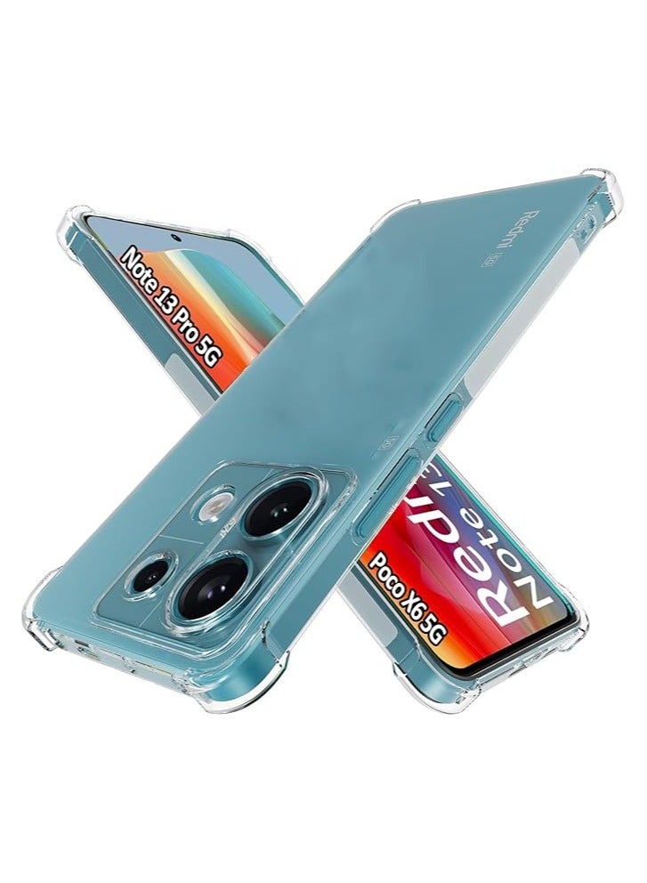 حافظة لهاتف Xiaomi Poco X6 5G TPU شفاف حماية وسادة هوائية من أربع زوايا غطاء سيليكون ناعم - Image 1