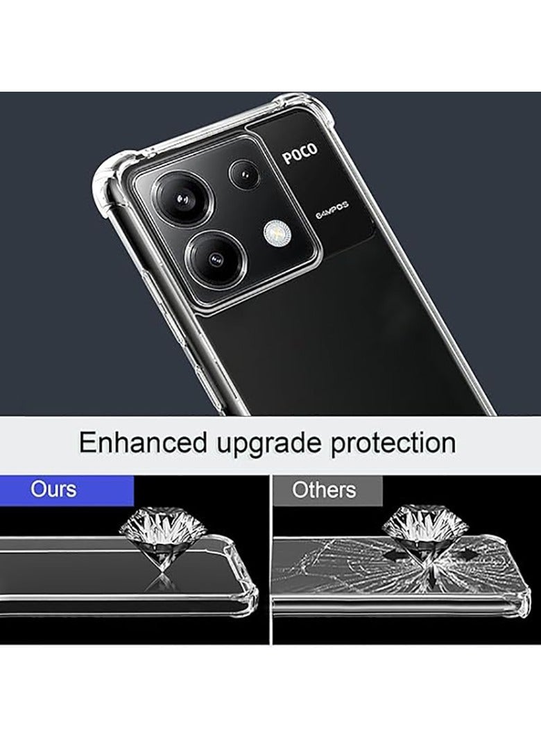 حافظة لهاتف Xiaomi Poco X6 5G TPU شفاف حماية وسادة هوائية من أربع زوايا غطاء سيليكون ناعم - Image 4