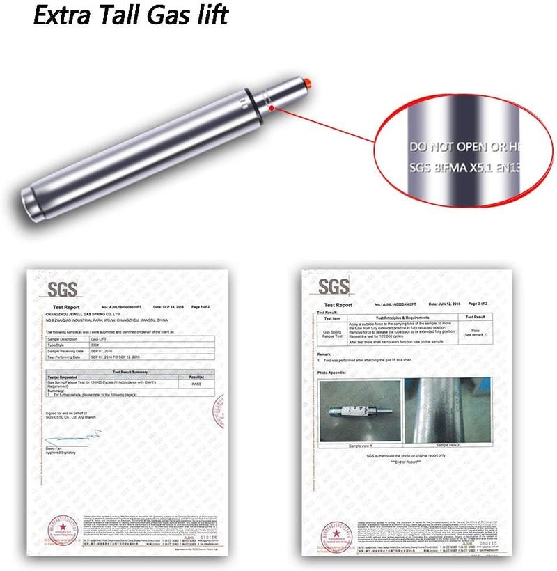 Antlu 14 to 22 8 Stroke Adjustable Gas Lift Cylinder for Office Chair Stool Replacement Tall Hydraulic Pneumatic Cylinder Shock Piston for More Scenes Universal Size Heavy Duty 400 lbs - Image 4