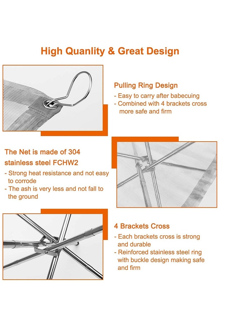 Loquat Portable Fire Pit Outdoor Camping Fire Pit Foldable Steel Mesh Fire Pits Fireplace - Image 4