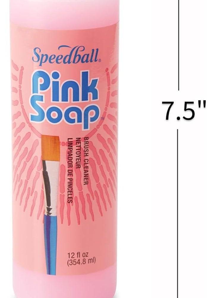 Speedball Pink Soap 12-Ounce Brush Cleaner and Conditioner - Image 3