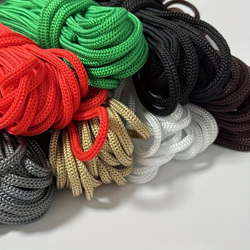 393.7 Inch Beige Braided Nylon Cord for Clothesline Tent Camping Safety Rope - Image 1