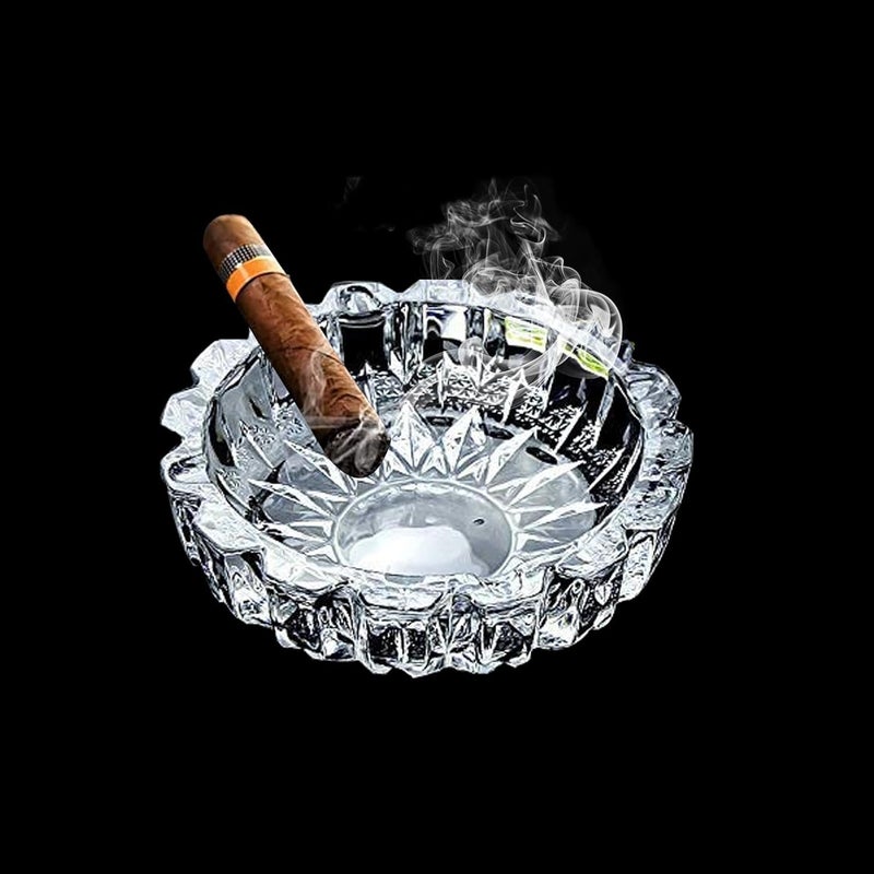 EVOOKA Glass Ashtray, 1 Round Glass Ash Tray, Ash Trays for Smoking for Home, Ashtray for Cigarette Stylish, Ashtray for Home, Car Ashtray - Image 2