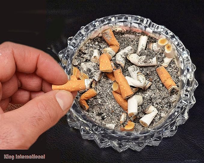 EVOOKA Glass Ashtray, 1 Round Glass Ash Tray, Ash Trays for Smoking for Home, Ashtray for Cigarette Stylish, Ashtray for Home, Car Ashtray - Image 4