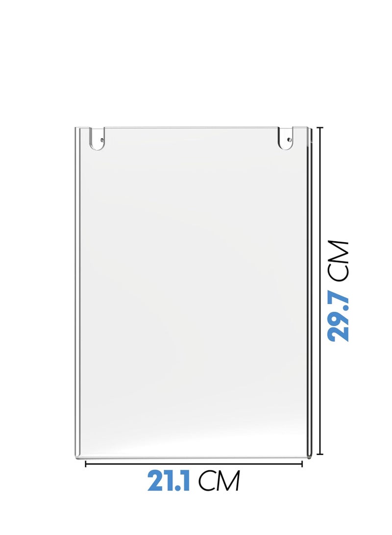PARTNER Acrylic Sign Holder 210 x 297mm Wall Mount, A4 Display with Adhesive Tape Mount Clear Photo Frames Paper Document for Home, Office, Store, Restaurant - Image 1