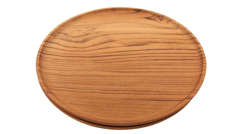 ANDALUCA Hand Crafted Rustic Teak Wood Charger Plate for Serving, Kitchen, Dining 13" Diameter - Image 2