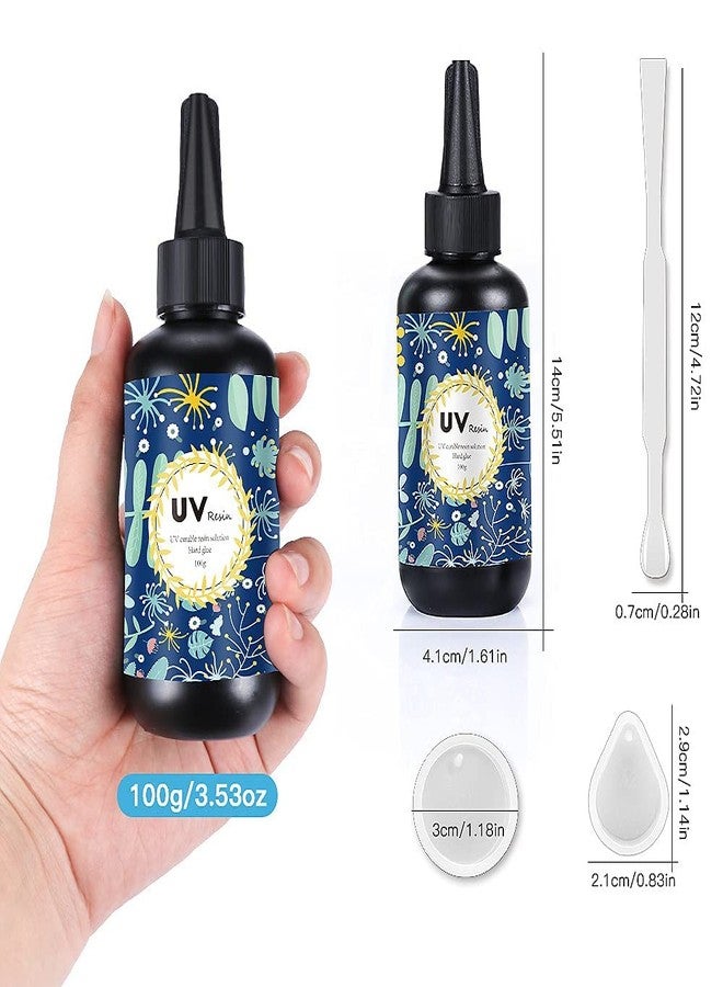 OSBANG Crystal Clear Hard UV Resin Upgraded Formula Ultraviolet Fast Curing for Jewelry Making Craft Decoration, Hard Transparent Glue Solar Cure Sunlight Activated Resin (100g) - Image 3