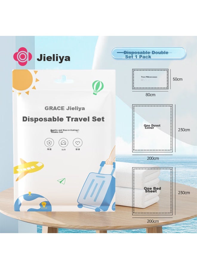 Grace مجموعة شراشف سرير قابلة للتصرف من غريس، غطاء لحاف، غطاء وسادة، مجموعة سميكة، مفروشات فندقية، حجم مزدوج، مجموعة من أربعة قطع - Image 1