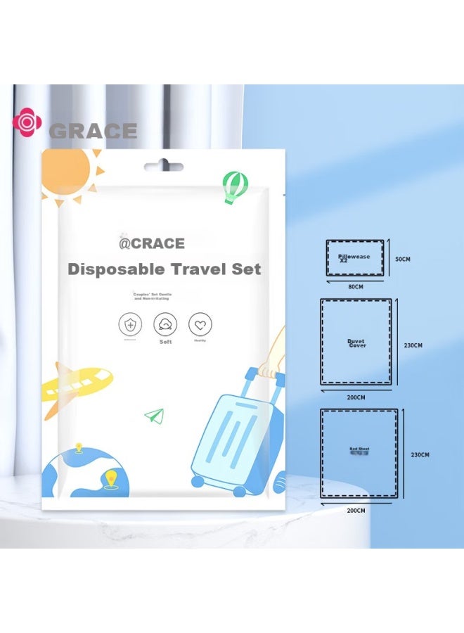 Grace مجموعة شراشف سرير قابلة للتصرف من غريس، غطاء لحاف، غطاء وسادة، مجموعة سميكة، مفروشات فندقية، حجم مزدوج، مجموعة من أربعة قطع - Image 2