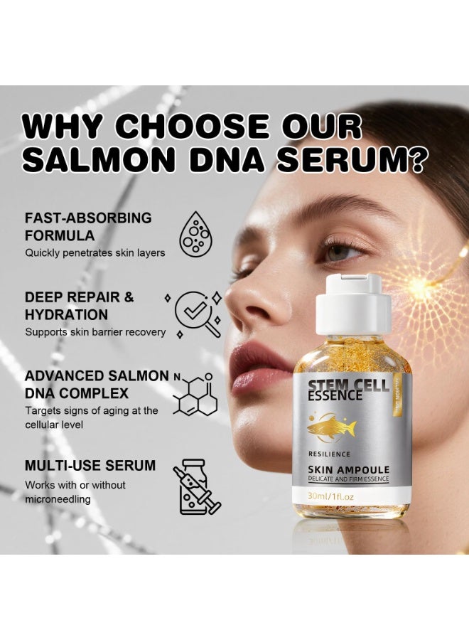 jalan Salmon DNA Gold Foil Salmon Facial Essence Ampoule - Anti-wrinkle, Fades Acne Scars, Improves Skin Texture, Evens Skin Tone - Image 3