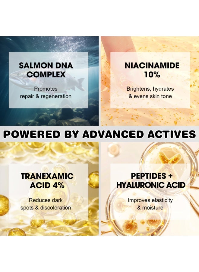 jalan Salmon DNA Gold Foil Salmon Facial Essence Ampoule - Anti-wrinkle, Fades Acne Scars, Improves Skin Texture, Evens Skin Tone - Image 5