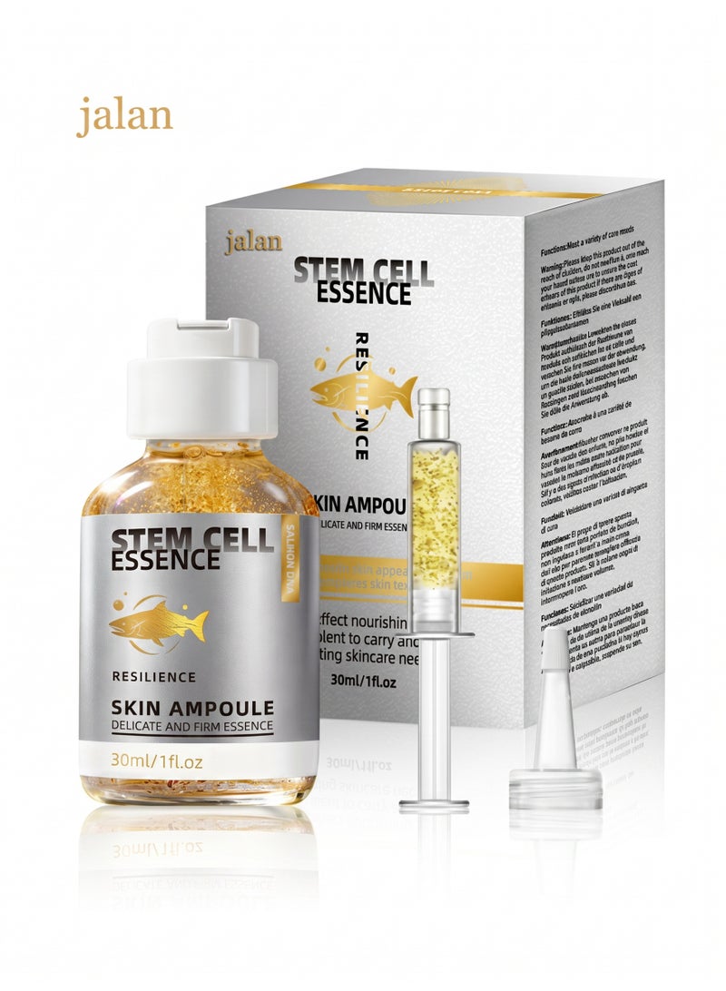 jalan STEM CELL ESSENCE with Salmon DNA & Gold – Anti-Aging Face Serum for Dark Spot & Acne Scar Remover – Wrinkle Improvement, Skin Texture Refining, Even Tone – Korean Facial Ampoule 30ml - Image 1