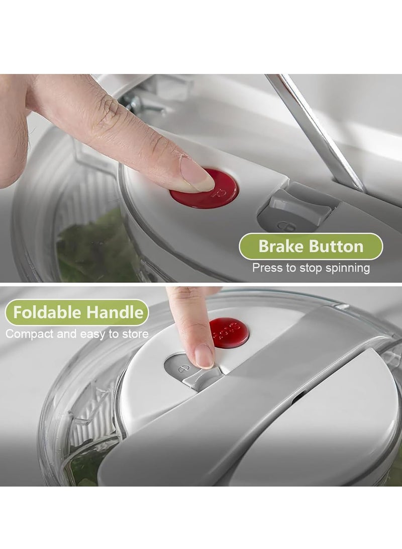 Flushrenic Salad Spinner,Fruit Washer,Vegetable Dryer,Lettuce Spinner,Salad Dryer for Washing, Spinning, and Draining Greens,with Bowl and Mesh Basket - Image 4