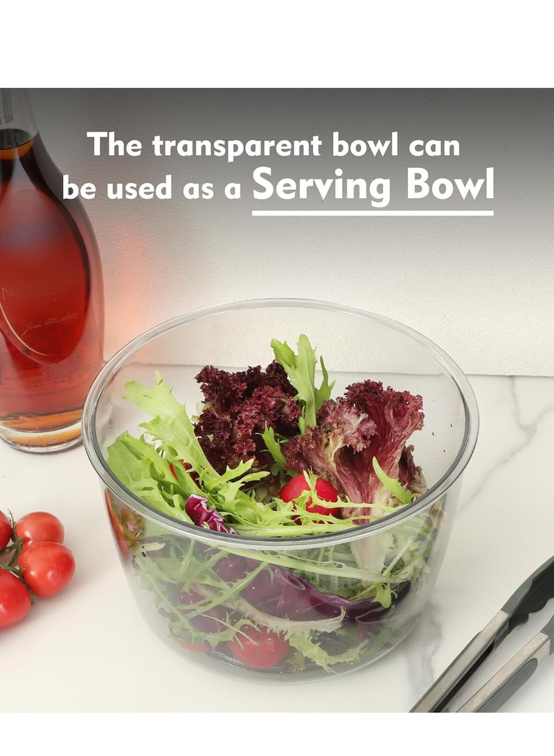 Flushrenic Salad Spinner,Fruit Washer,Vegetable Dryer,Lettuce Spinner,Salad Dryer for Washing, Spinning, and Draining Greens,with Bowl and Mesh Basket - Image 5