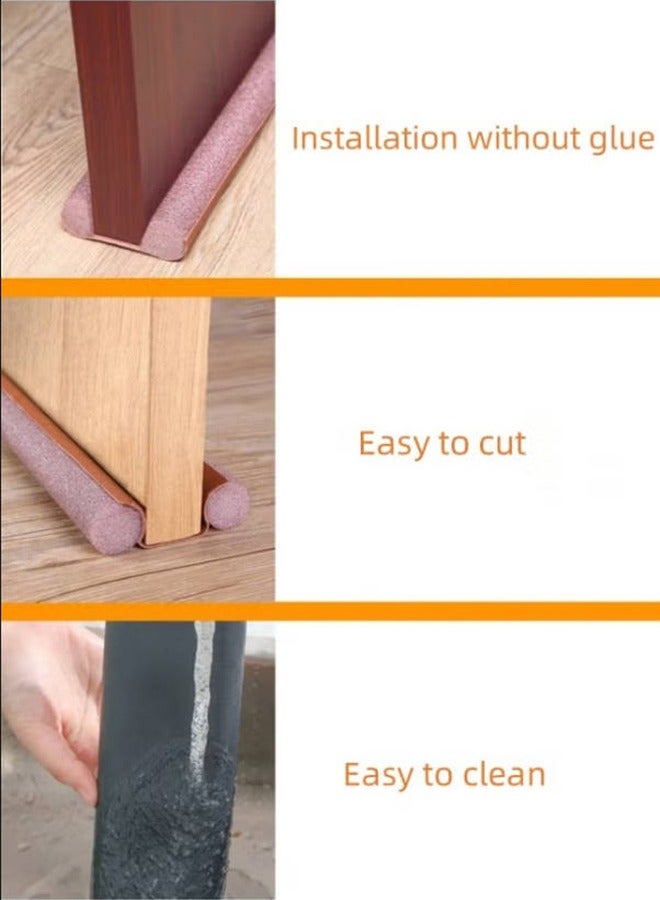 Adhesive Door Bottom Seal Strip,Thickened Silicone Weather Stripping for, Wind,Insect Proof, Energy Saving, Adjustable Under-Door Gap Cover for Home,Door Bottom Seal Door Sound Insulation Seal Gap Strip Door Seam Windshield And Warm Sticker Door Seam Insulation Dustproof  - Image 5