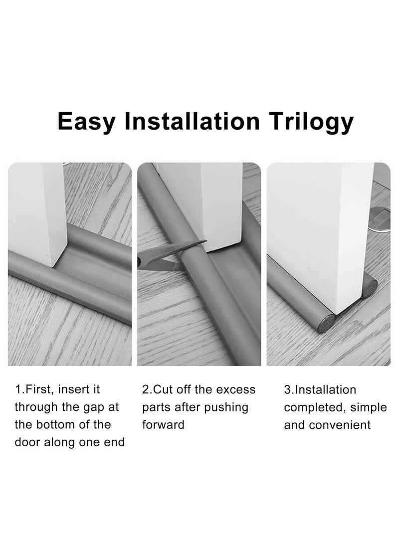 Adhesive Door Bottom Seal Strip,Thickened Silicone Weather Stripping for, Wind,Insect Proof, Energy Saving, Adjustable Under-Door Gap Cover for Home,Door Bottom Seal Door Sound Insulation Seal Gap Strip Door Seam Windshield And Warm Sticker Door Seam Insulation Dustproof  - Image 4