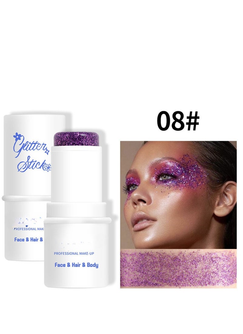 Mei Lifestyle Mermaid Sequins Chunky Glitter Gel Stick Festival Liquid Eyeshadow & Body Glitter for Women & Girls  - Image 1