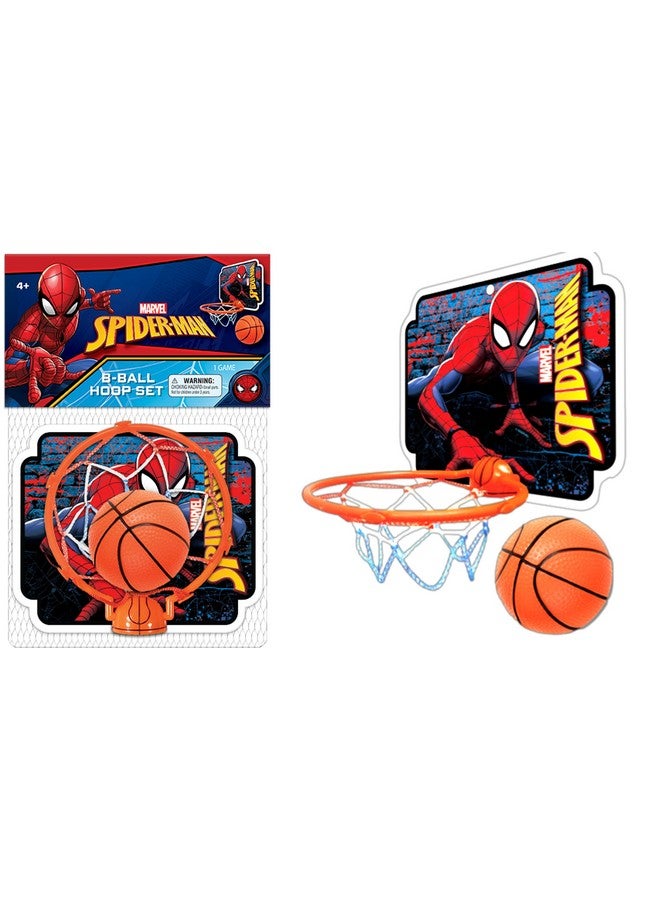 Ja-Ru JA-RU Marvel Spiderman Mini Basketball Hoop (1 Unit) Self Adhesive Wall & Door Mount. Office or Bedroom Basketball Hoop with Ball for Kids. Indoor & Outdoor Sports Game. Spid-6822-1s - Image 1