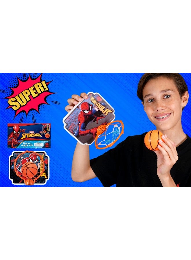 Ja-Ru JA-RU Marvel Spiderman Mini Basketball Hoop (1 Unit) Self Adhesive Wall & Door Mount. Office or Bedroom Basketball Hoop with Ball for Kids. Indoor & Outdoor Sports Game. Spid-6822-1s - Image 2