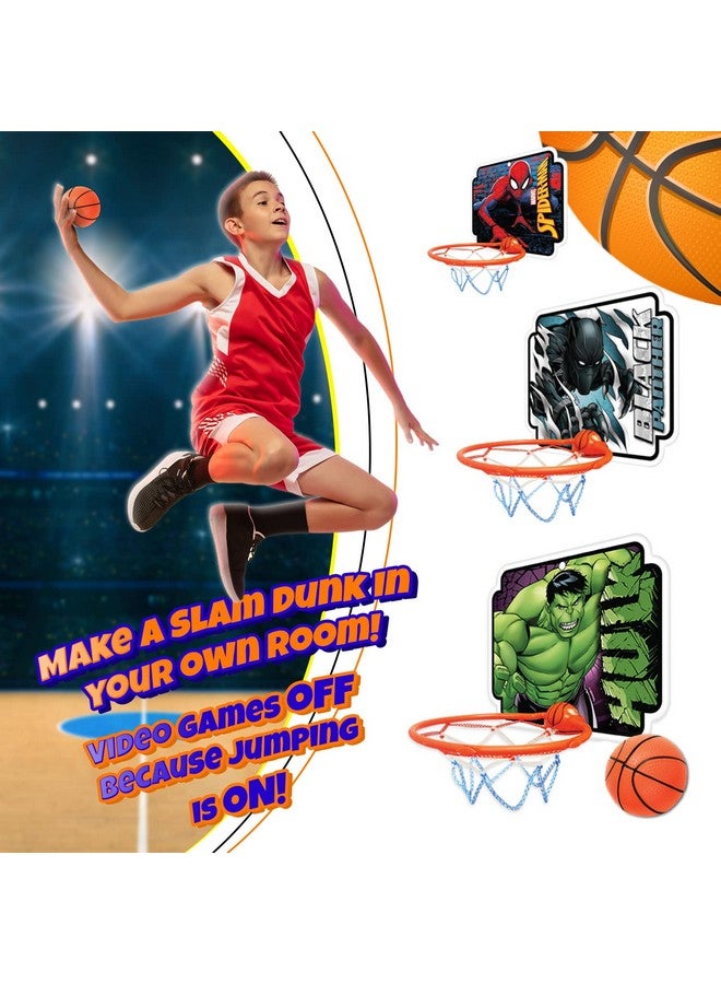 Ja-Ru JA-RU Marvel Spiderman Mini Basketball Hoop (1 Unit) Self Adhesive Wall & Door Mount. Office or Bedroom Basketball Hoop with Ball for Kids. Indoor & Outdoor Sports Game. Spid-6822-1s - Image 3