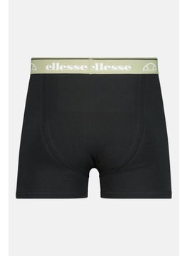 Ellesse Men 3 Pieces Brand Logo Trunks, Green/Grey  - Image 3
